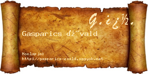 Gasparics Évald névjegykártya